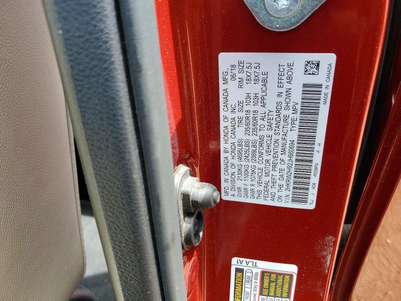 Aukcja sprzedaży 2018 Honda Cr-v, vin: 2HKRW2H92JH660694, numer aukcji: 56802746