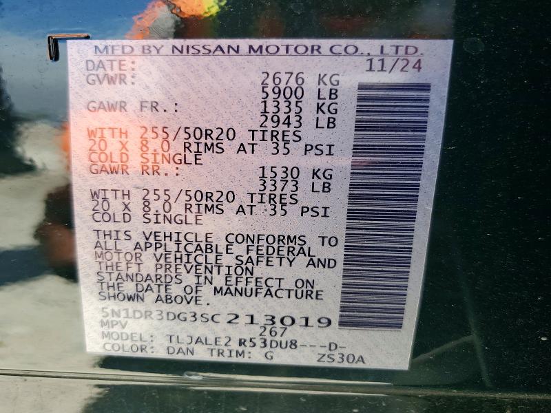 Aukcja sprzedaży 2025 Nissan Pathfinder, vin: 5N1DR3DG3SC213019, numer aukcji: 57515496