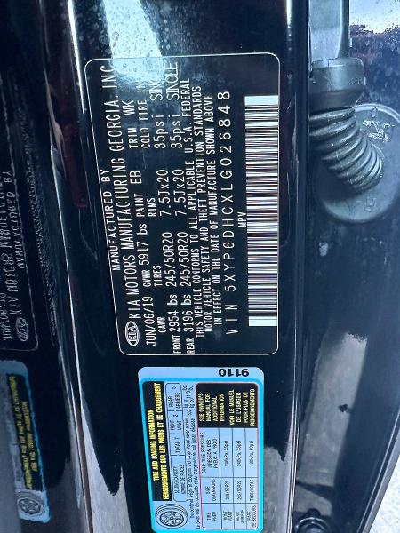 Aukcja sprzedaży 2020 Kia Telluride, vin: 5XYP6DHCXLG026848, numer aukcji: 58140766