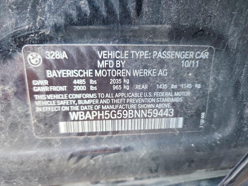 Aukcja sprzedaży 2011 Bmw 328, vin: WBAPH5G59BNN59443, numer aukcji: 57519286