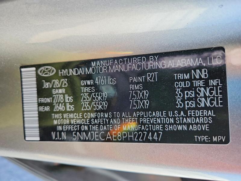 2023 Hyundai Tucson მანქანა იყიდება აუქციონზე, vin: 5NMJECAE8PH227447, აუქციონის ნომერი: 56500526