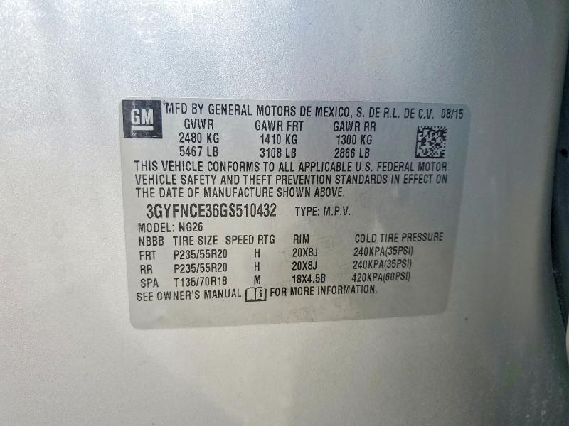 Продаж на аукціоні авто 2016 Cadillac Srx, vin: 3GYFNCE36GS510432, номер лоту: 57700986