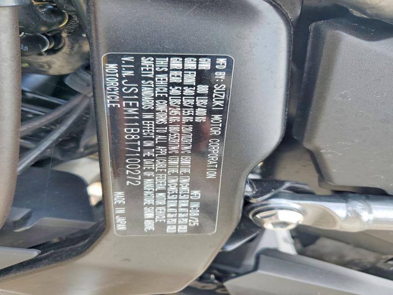 Продажа на аукционе авто 2026 Suzuki Gsx800, vin: JS1EM11B8T7100272, номер лота: 55704066