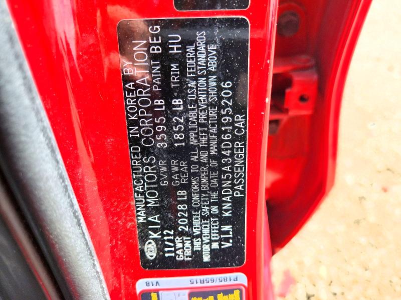 Aukcja sprzedaży 2013 Kia Rio 5-door, vin: KNADN5A34D6195206, numer aukcji: 59010886