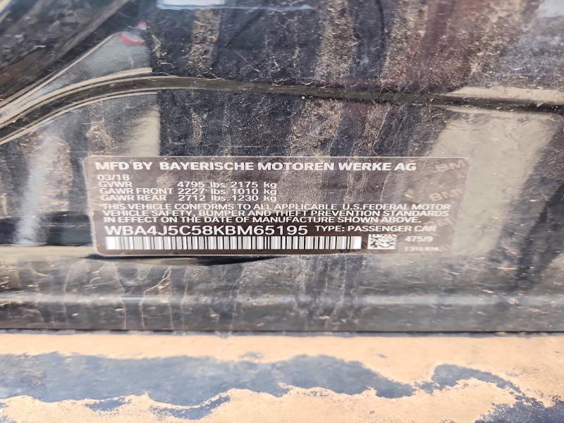 53963036 :رقم المزاد ، WBA4J5C58KBM65195 vin ، 2019 Bmw 440i مزاد بيع