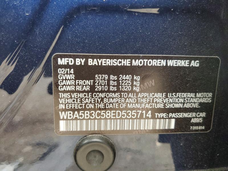 57411386 :رقم المزاد ، WBA5B3C58ED535714 vin ، 2014 Bmw 535 مزاد بيع