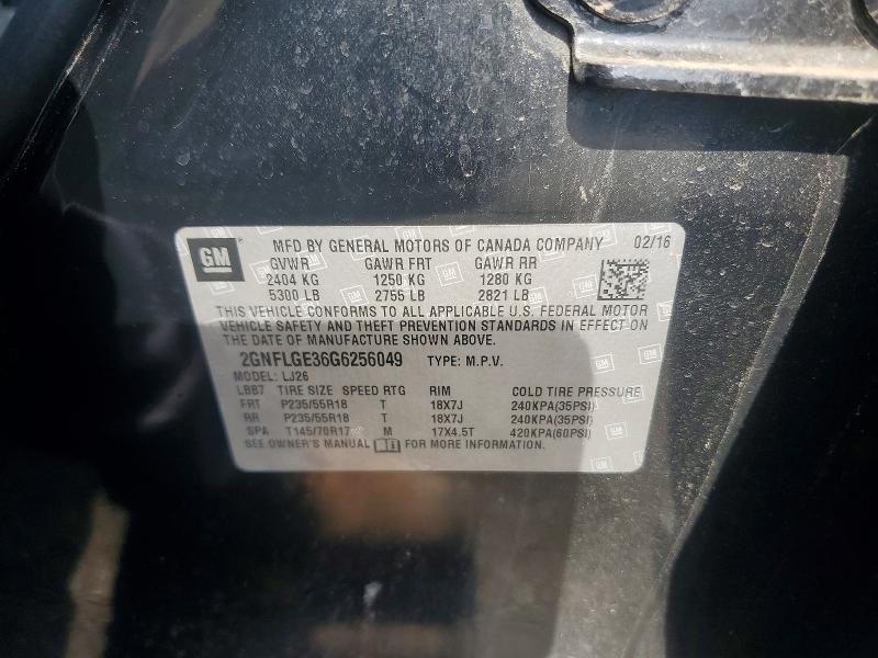 2016 Chevrolet Equinox მანქანა იყიდება აუქციონზე, vin: 2GNFLGE36G6256049, აუქციონის ნომერი: 56228766