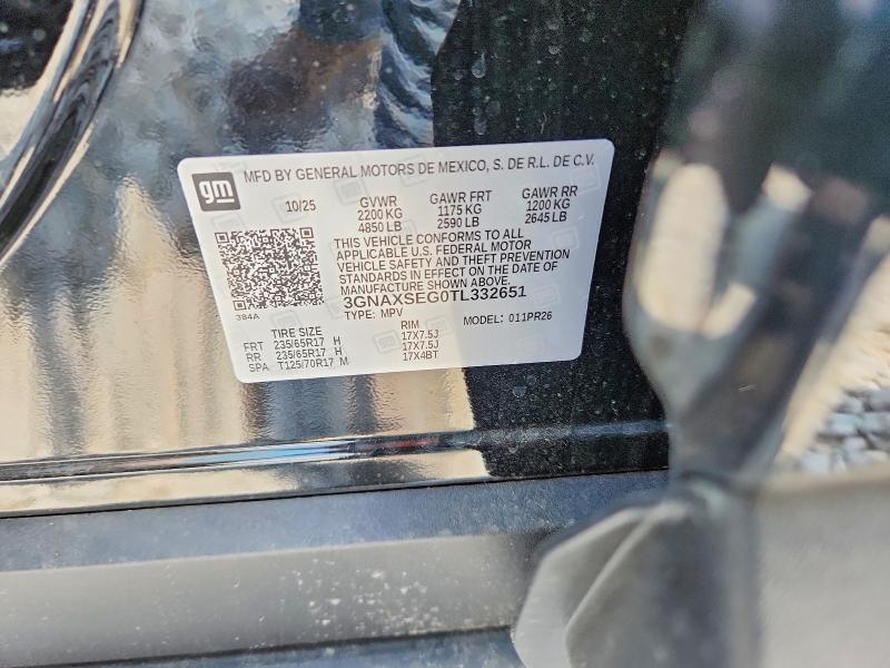 Продаж на аукціоні авто 2026 Chevrolet Equinox, vin: 3GNAXSEG0TL332651, номер лоту: 56444786