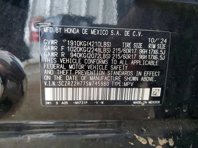 Aukcja sprzedaży 2025 Honda Hr-v, vin: 3CZRZ2H77SM745980, numer aukcji: 56891276