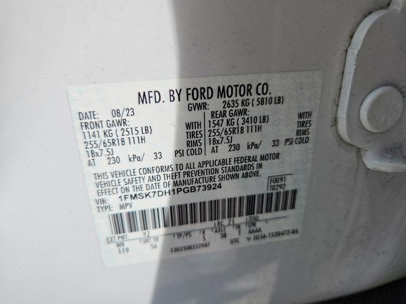 Продаж на аукціоні авто 2023 Ford Explorer, vin: 1FMSK7DH1PGB73924, номер лоту: 56119666