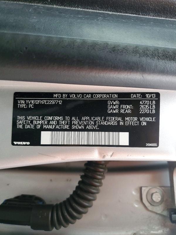 Aukcja sprzedaży 2014 Volvo S60, vin: YV1612FH7E2297712, numer aukcji: 57274066