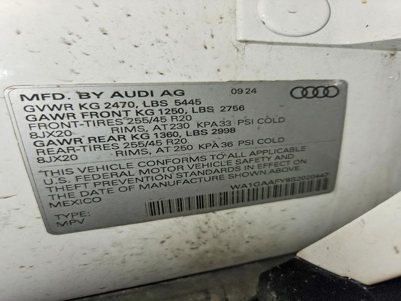 56669036 :رقم المزاد ، WA1GAAFY8S2020447 vin ، 2025 Audi Q5 مزاد بيع