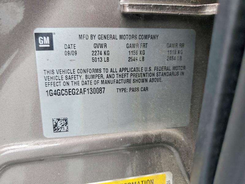 Продаж на аукціоні авто 2010 Buick Lacrosse, vin: 1G4GC5EG2AF130087, номер лоту: 57441426