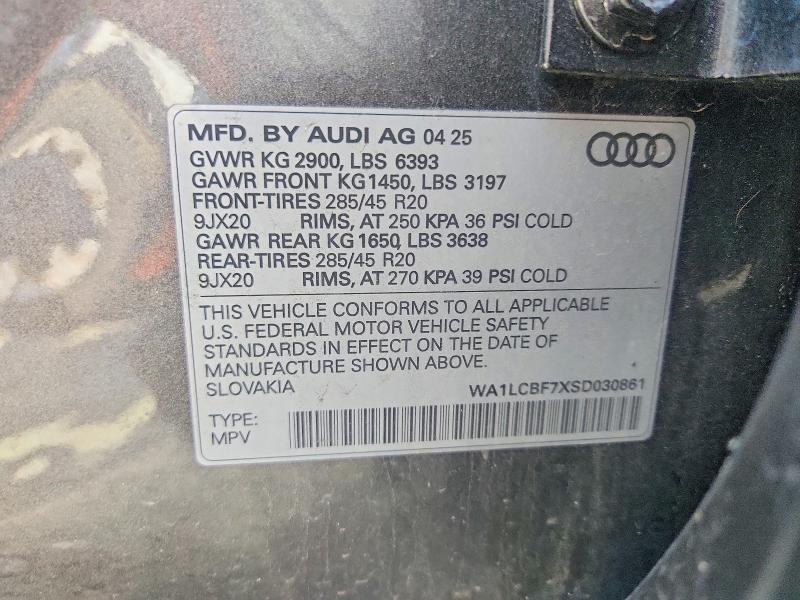 54620876 :رقم المزاد ، WA1LCBF7XSD030861 vin ، 2025 Audi Q7 مزاد بيع