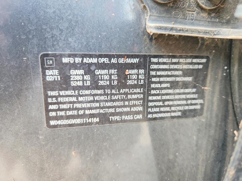 Aukcja sprzedaży 2011 Buick Regal, vin: W04G05GV0B1114164, numer aukcji: 56772156