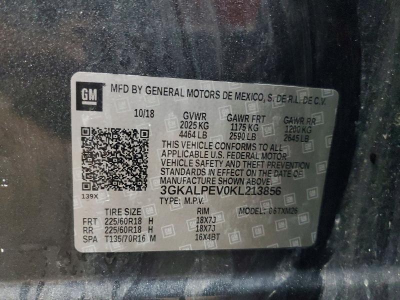 2019 Gmc Terrain მანქანა იყიდება აუქციონზე, vin: 3GKALPEV0KL213856, აუქციონის ნომერი: 57228726