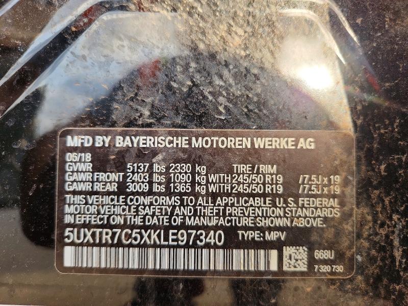 Aukcja sprzedaży 2019 Bmw X3, vin: 5UXTR7C5XKLE97340, numer aukcji: 97684165