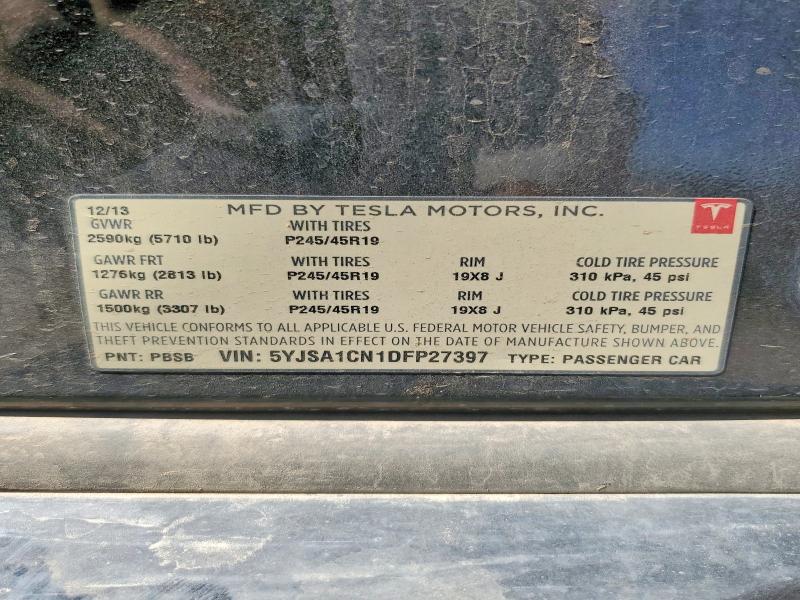 Продаж на аукціоні авто 2013 Tesla Model S, vin: 5YJSA1CN1DFP27397, номер лоту: 56341236