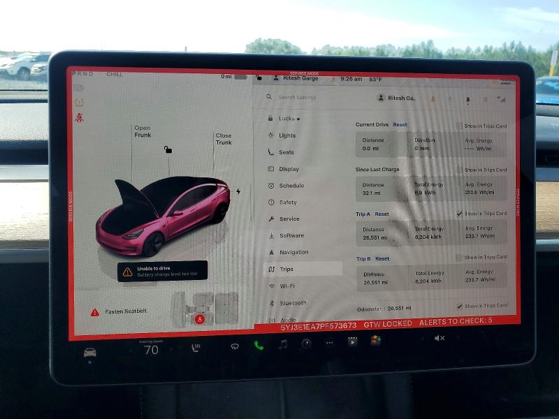 2023 Tesla Model 3 მანქანა იყიდება აუქციონზე, vin: 5YJ3E1EA7PF573673, აუქციონის ნომერი: 57386636