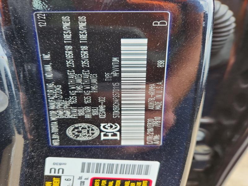 58488966 :رقم المزاد ، 5TDKBRCH4PS570115 vin ، 2023 Toyota Highlander Hybrid مزاد بيع
