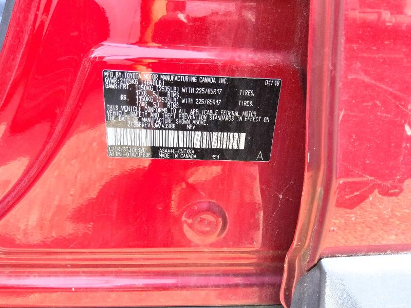 58328676 :رقم المزاد ، 2T3BFREV1JW743988 vin ، 2018 Toyota Rav4 مزاد بيع
