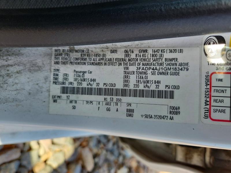 Продажа на аукционе авто 2016 Ford Fiesta, vin: 3FADP4AJ1GM183479, номер лота: 59178676