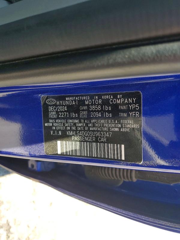 Aukcja sprzedaży 2025 Hyundai Elantra, vin: KMHLS4DG0SU963347, numer aukcji: 58787646