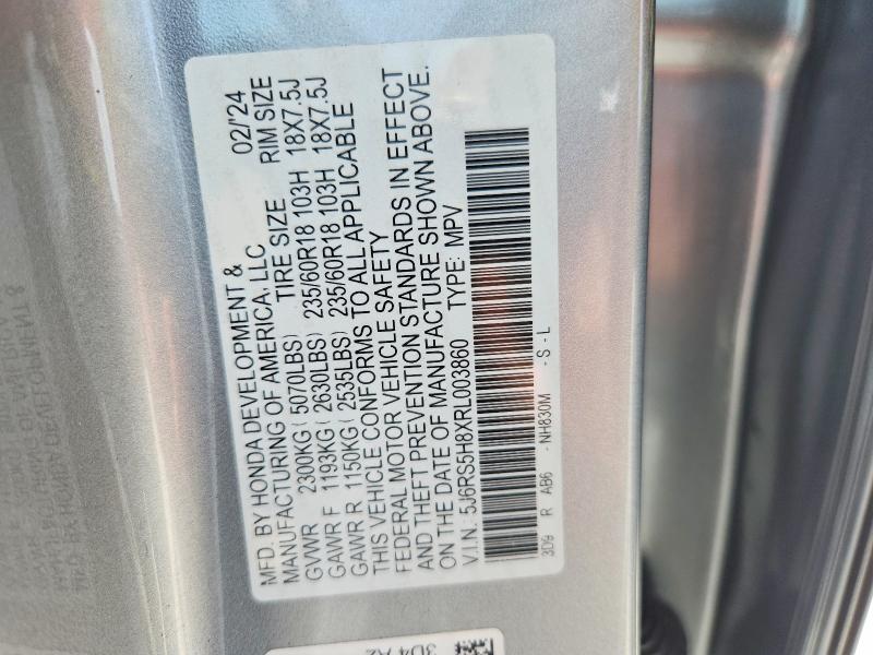 Продаж на аукціоні авто 2024 Honda Cr-v, vin: 5J6RS5H8XRL003860, номер лоту: 58220396