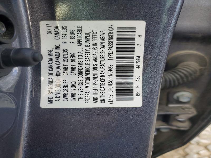 55495776 :رقم المزاد ، 2HGFC1E56HH704482 vin ، 2017 Honda Civic مزاد بيع