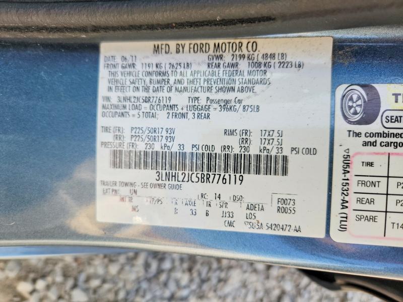 Aukcja sprzedaży 2011 Lincoln Mkz, vin: 3LNHL2JC5BR776119, numer aukcji: 57731486