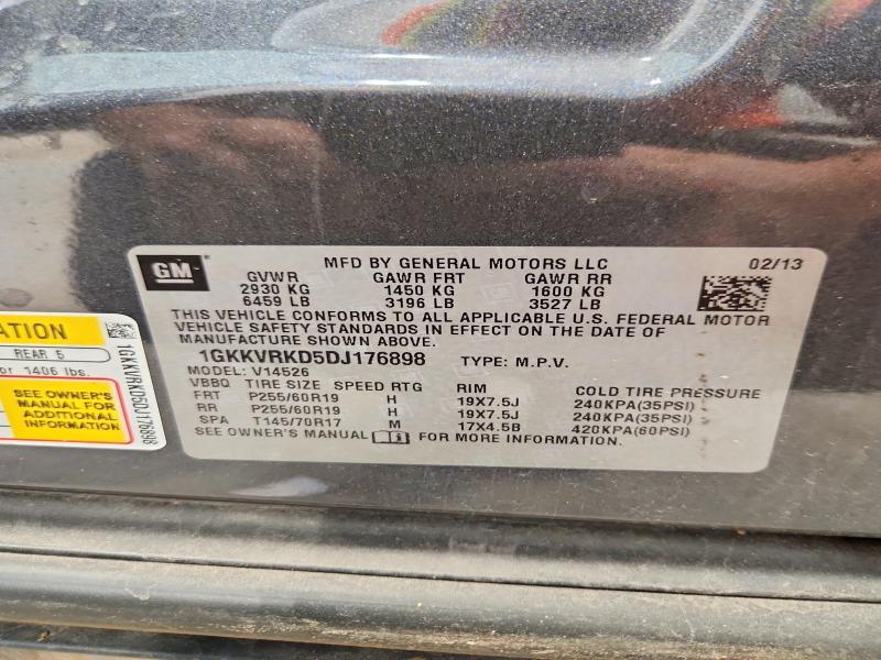 Aukcja sprzedaży 2013 Gmc Acadia, vin: 1GKKVRKD5DJ176898, numer aukcji: 55736226