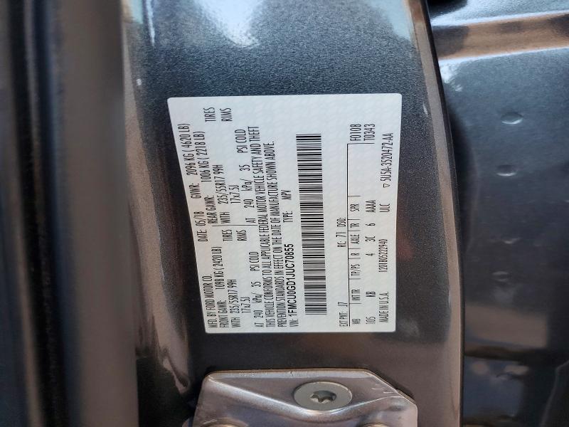 Продажа на аукционе авто 2018 Ford Escape, vin: 1FMCU0GD1JUC70855, номер лота: 59229966