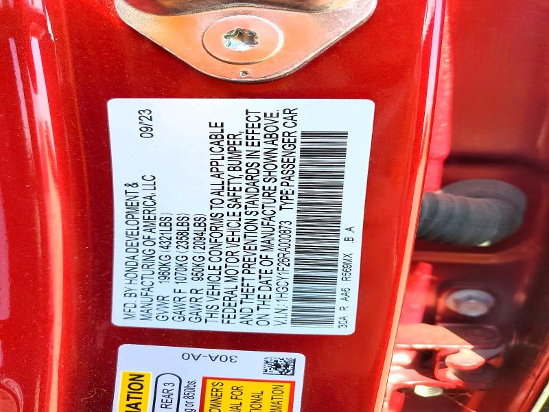2024 Honda Accord მანქანა იყიდება აუქციონზე, vin: 1HGCY1F26RA000873, აუქციონის ნომერი: 58849366