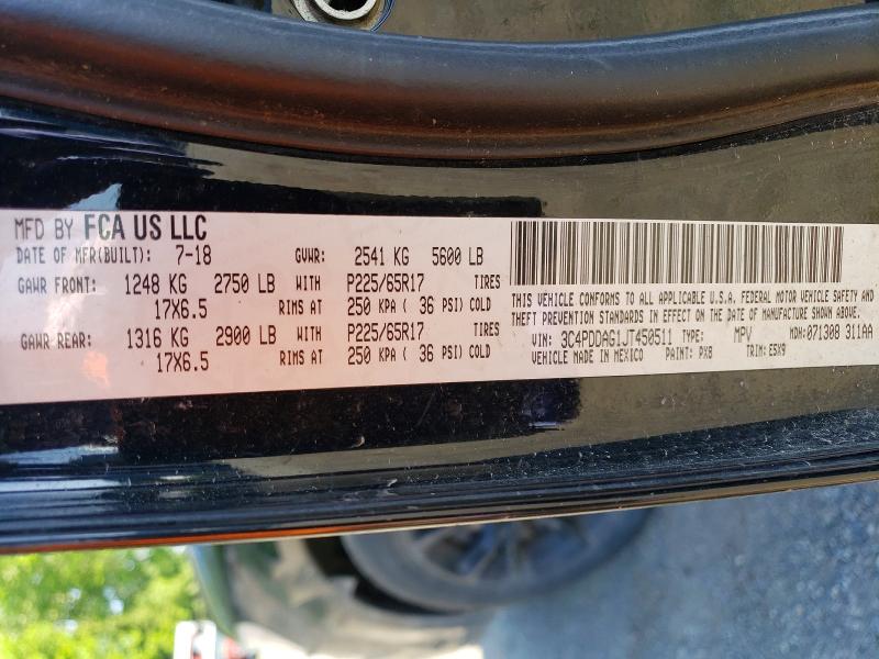 Aukcja sprzedaży 2018 Dodge Journey, vin: 3C4PDDAG1JT450511, numer aukcji: 55636626