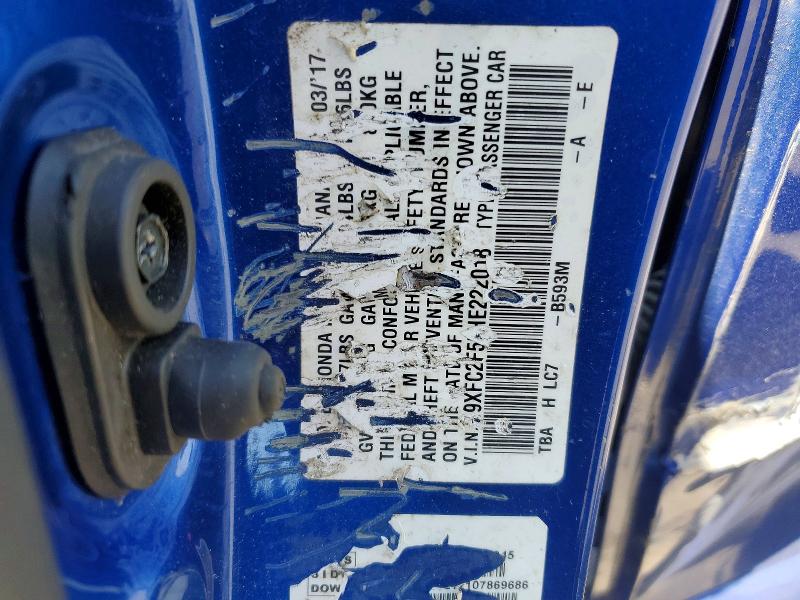 Aukcja sprzedaży 2017 Honda Civic, vin: 19XFC2F55HE222018, numer aukcji: 57945566