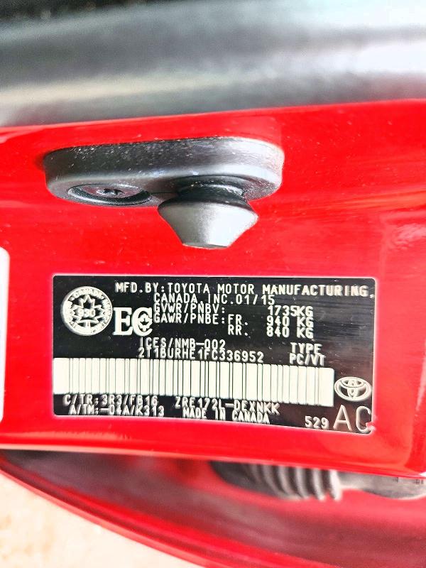 Продажа на аукционе авто 2015 Toyota Corolla, vin: 2T1BURHE1FC336952, номер лота: 57501406
