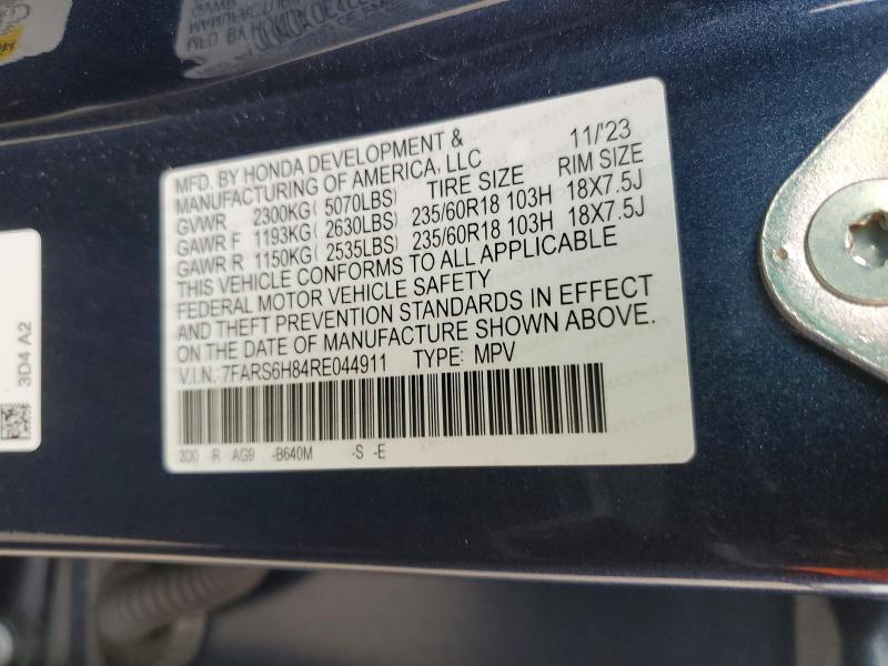 Aukcja sprzedaży 2024 Honda Cr-v, vin: 7FARS6H84RE044911, numer aukcji: 56486646