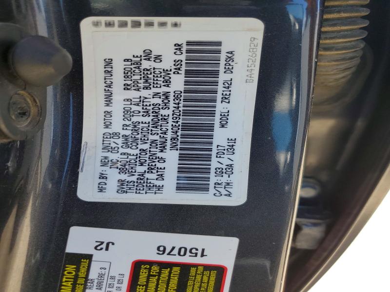 Продажа на аукционе авто 2009 Toyota Corolla, vin: 1NXBU40E49Z044360, номер лота: 55738306