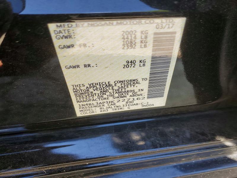 Aukcja sprzedaży 2017 Nissan Altima, vin: 1N4BL3AP1HC227162, numer aukcji: 55622666