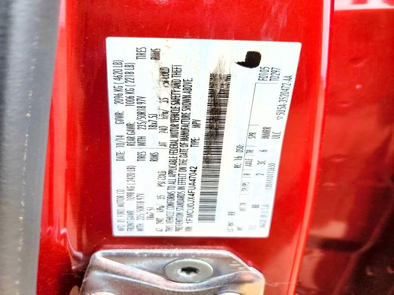 56794236 :رقم المزاد ، 1FMCU0JX4FUA47042 vin ، 2015 Ford Escape مزاد بيع