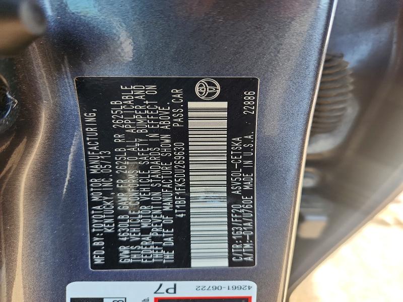 Aukcja sprzedaży 2013 Toyota Camry, vin: 4T1BF1FK5DU269630, numer aukcji: 58813776