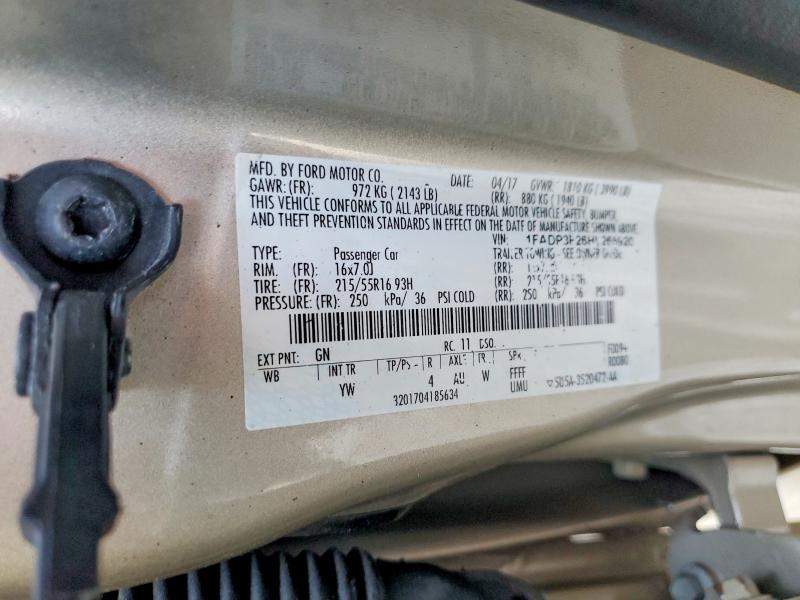 Продажа на аукционе авто 2017 Ford Focus, vin: 1FADP3F26HL265920, номер лота: 56675666