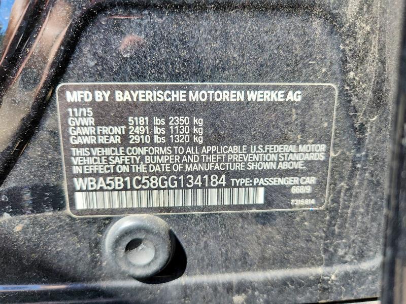 Продаж на аукціоні авто 2016 Bmw 535, vin: WBA5B1C58GG134184, номер лоту: 56147226