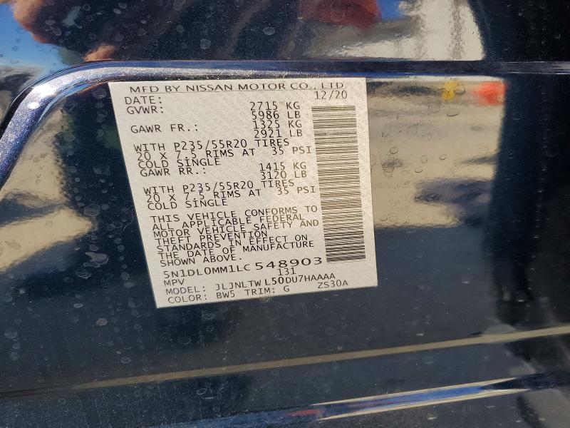 Продаж на аукціоні авто 2020 Infiniti Qx60, vin: 5N1DL0MM1LC548903, номер лоту: 57163436