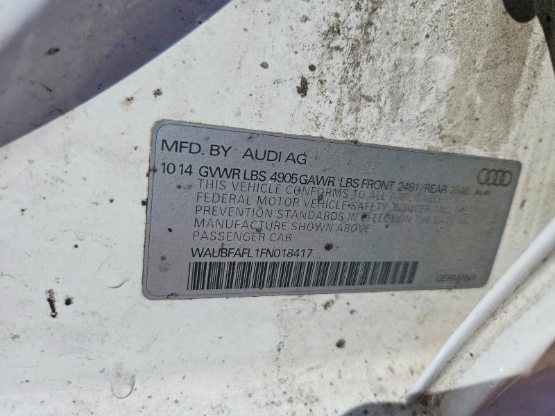 Aukcja sprzedaży 2015 Audi A4, vin: WAUBFAFL1FN018417, numer aukcji: 58215996