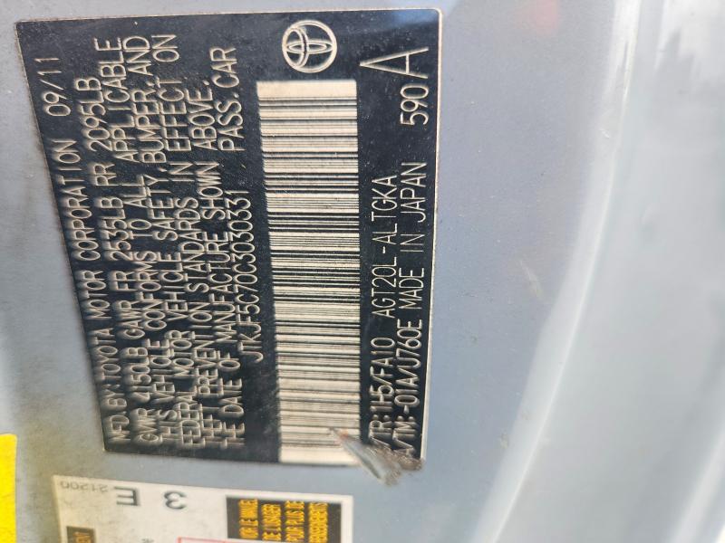 56377716 :رقم المزاد ، JTKJF5C70C3030331 vin ، 2012 Scion Tc مزاد بيع