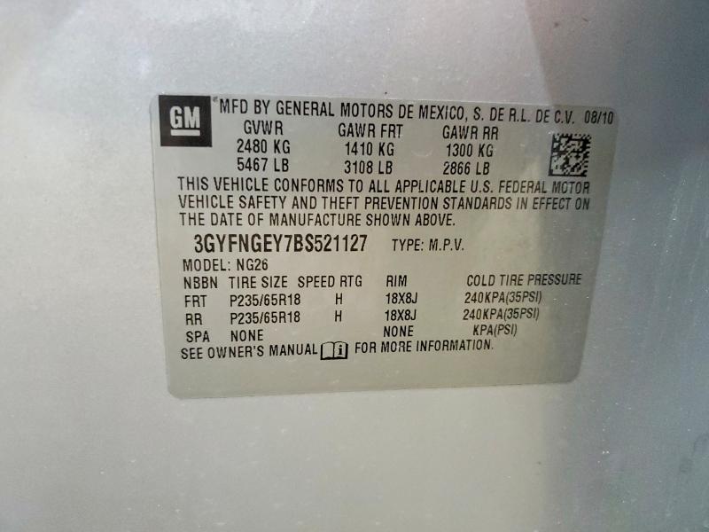 56292416 :رقم المزاد ، 3GYFNGEY7BS521127 vin ، 2011 Cadillac Srx مزاد بيع