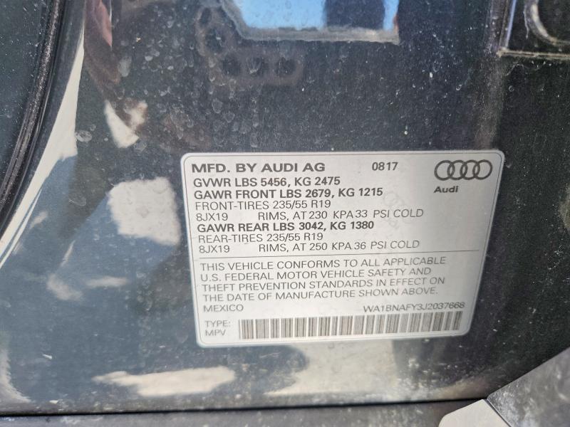 Aukcja sprzedaży 2018 Audi Q5, vin: WA1BNAFY3J2037668, numer aukcji: 54838176