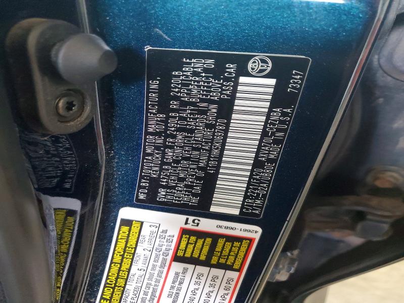 Aukcja sprzedaży 2019 Toyota Camry, vin: 4T1B11HK5KU697870, numer aukcji: 57467326