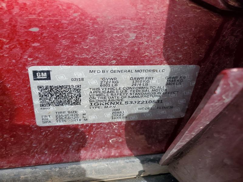 Продажа на аукционе авто 2018 Gmc Acadia, vin: 1GKKNXLS3JZ210531, номер лота: 55218576